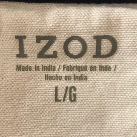 IZOD Navy blue long sleeved size LG pullover - Picture 6 of 6